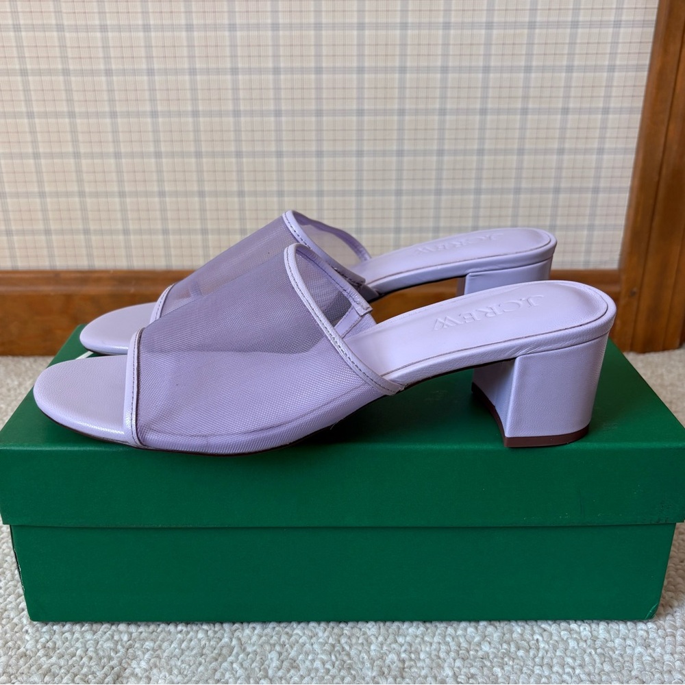 JCREW mesh and leather heeled sandal